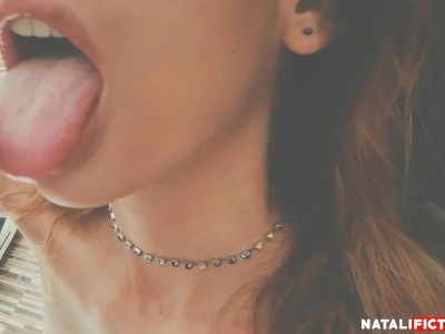 Blowjob, Mouthfuck Deepthroat and Close Up Cum in Mouth - Natali Fiction